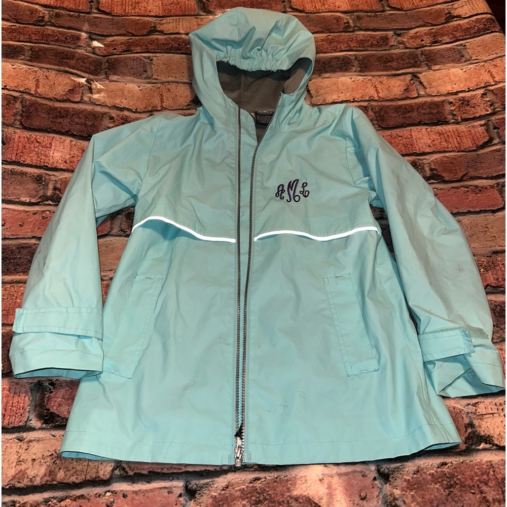 YOUTH MED 10-12 Charles River mint rain jacket